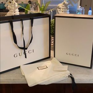 Gucci box xlarge bag and 2 shoes bags